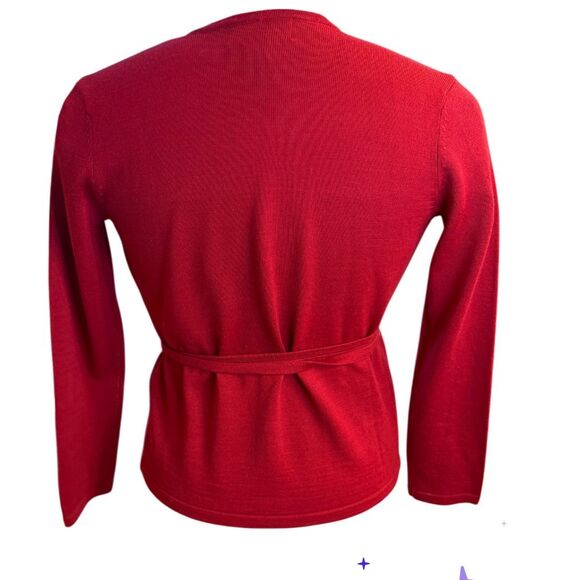 Casual Corner Ballerina Wrap Sweater Red Sz. PS Substantial Holidays - Picture 3 of 10